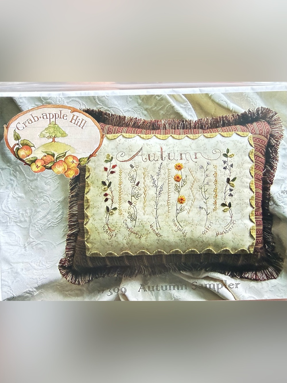 New Crabapple Hill Autumn Sampler Hand Embroidery Pattern by Meg Hawkey
